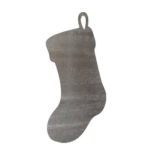Christmas Stocking Outline Steel Cutout Shape - Raw Metal Wall Art and Craft Supply