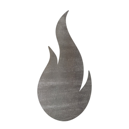 Flame Steel Cutout Shape - Raw Metal Wall Art and Craft Supply