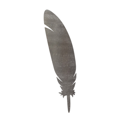 Feather Steel Cutout Shape - Raw Metal Wall Art and Craft Supply