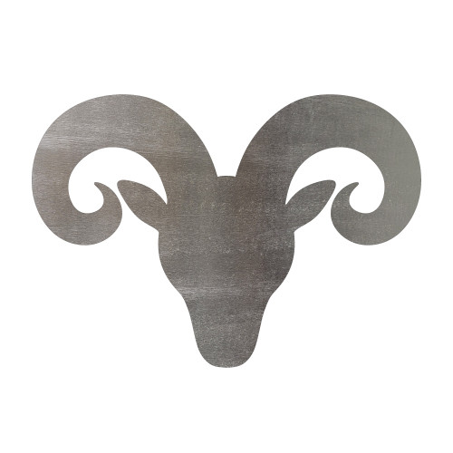 Ram Head Steel Cutout Shape - Raw Metal Wall Art and Craft Supply