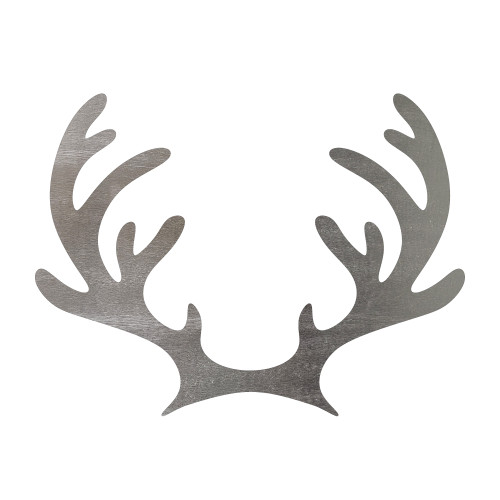 Reindeer Antlers Steel Cutout Shape - Raw Metal Wall Art and Craft Supply