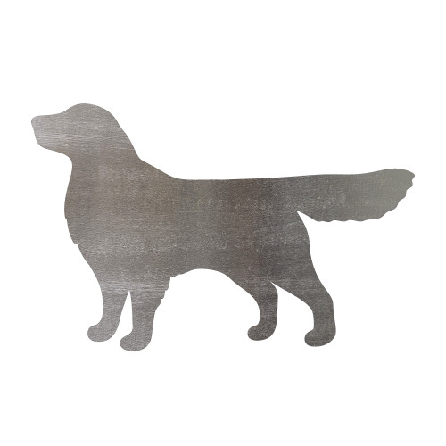 Golden Retriever Steel Cutout Shape - Raw Metal Wall Art and Craft Supply