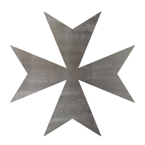 Maltese Cross Steel Cutout Shape - Raw Metal Wall Art and Craft Supply