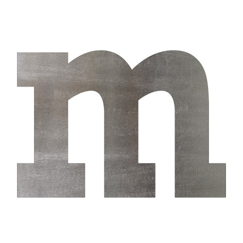 Lowercase Letter M Steel Cutout Shape, Raw Metal Wall Art and Craft Supply