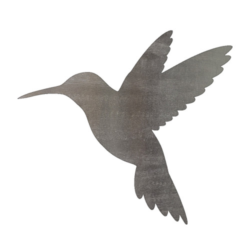 Hummingbird Steel Cutout Shape - Raw Metal Wall Art and Craft Supply