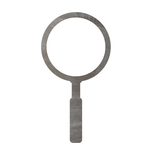 Magnifying Glass Steel Cutout Shape, Raw Metal Wall Art and Craft Supply