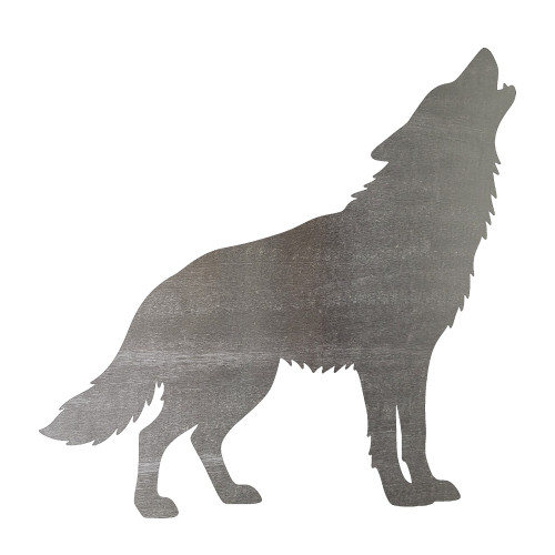 Howling Wolf Steel Cutout Shape, Raw Metal Wall Art and Craft Supply