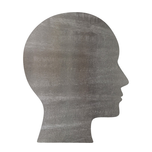 Human Head Steel Cutout Shape, Raw Metal Wall Art and Craft Supply