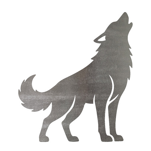 Wolf Steel Cutout Shape - Raw Metal Wall Art and Craft Supply