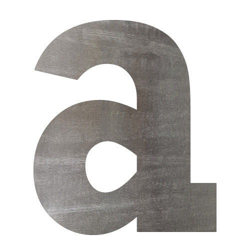 Lowercase Letter A Steel Cutout Shape, Raw Metal Wall Art and Craft Supply