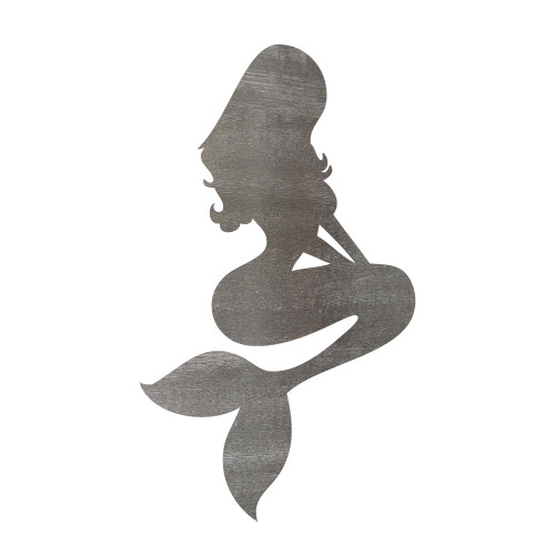 Mermaid 3 Steel Cutout Shape - Raw Metal Wall Art and Craft Supply