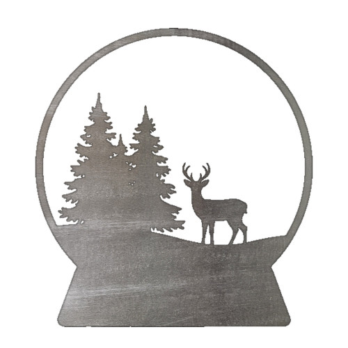 Snow Globe Steel Cutout Shape - Raw Metal Wall Art and Craft Supply