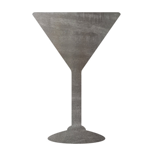 Martini Glass Steel Cutout Shape - Raw Metal Wall Art and Craft Supply