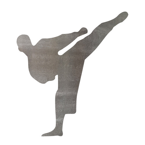 Karate Man Steel Cutout Shape, Raw Metal Wall Art and Craft Supply