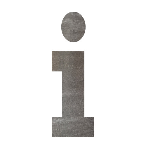 Lowercase Letter I Steel Cutout Shape - Raw Metal Wall Art and Craft Supply