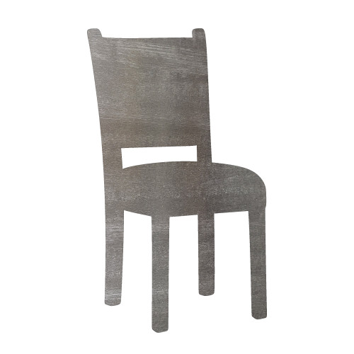 Chair Steel Cutout Shape, Raw Metal Wall Art and Craft Supply