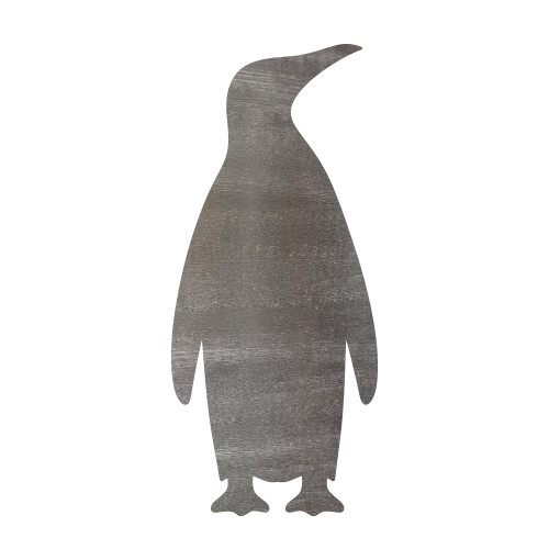 Emperor Penguin Steel Cutout Shape - Raw Metal Wall Art and Craft Supply