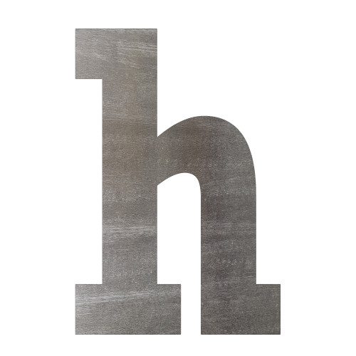 Lowercase Letter H Steel Cutout Shape - Raw Metal Wall Art and Craft Supply