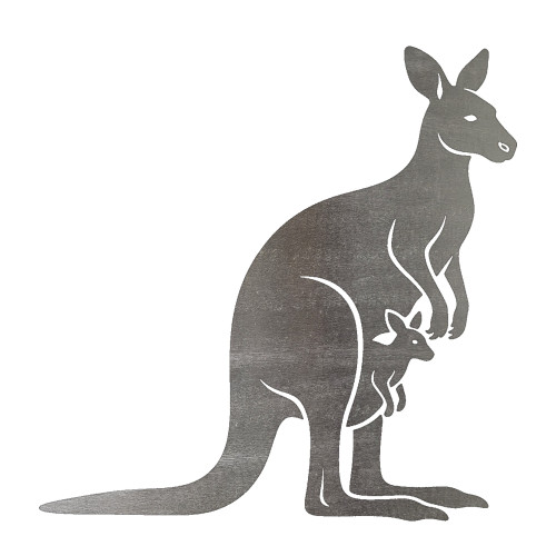 Kangaroo Steel Cutout Shape - Raw Metal Wall Art and Craft Supply