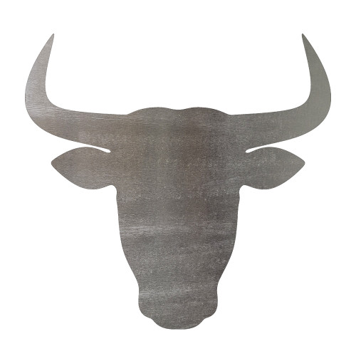 Bull Head Steel Cutout Shape, Raw Metal Wall Art and Craft Supply