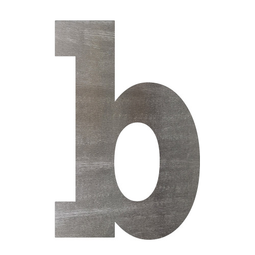 Lowercase Letter B Steel Cutout Shape, Raw Metal Wall Art and Craft Supply