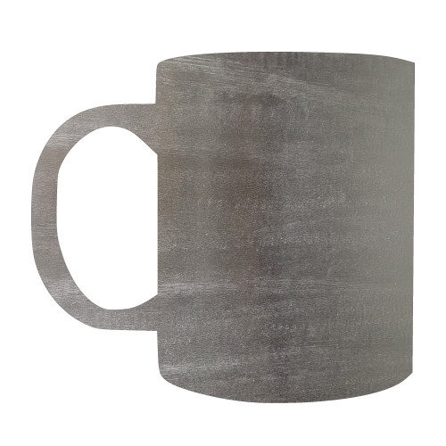Coffee Mug Steel Cutout Shape - Raw Metal Wall Art and Craft Supply