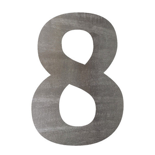 Number 8 Steel Cutout Shape - Raw Metal Wall Art and Craft Supply