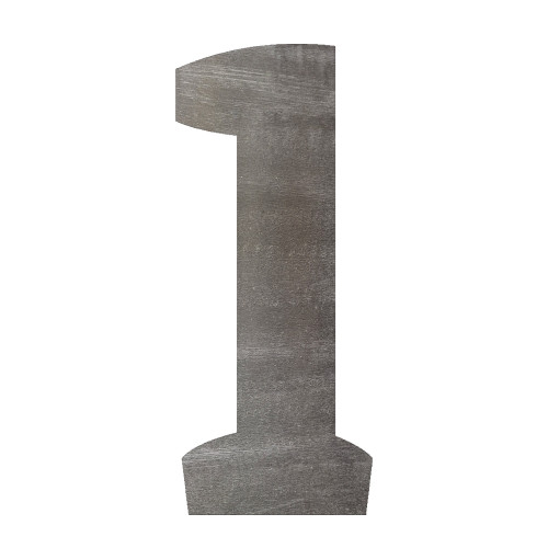 Number 1 Steel Cutout Shape - Raw Metal Wall Art and Craft Supply