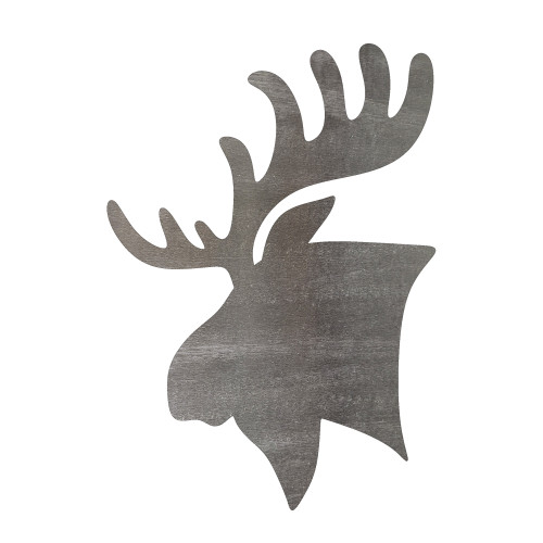 Moose Head Steel Cutout Shape, Raw Metal Wall Art and Craft Supply