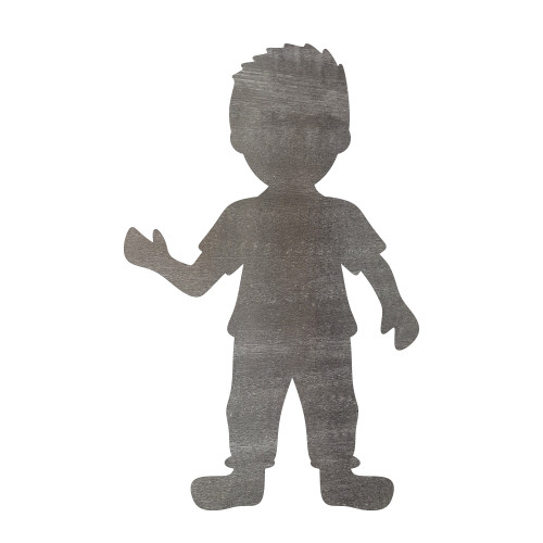 Boy Steel Cutout Shape - Raw Metal Wall Art and Craft Supply