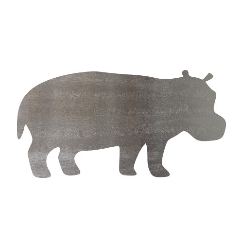 Hippo 2 Steel Cutout Shape - Raw Metal Wall Art and Craft Supply