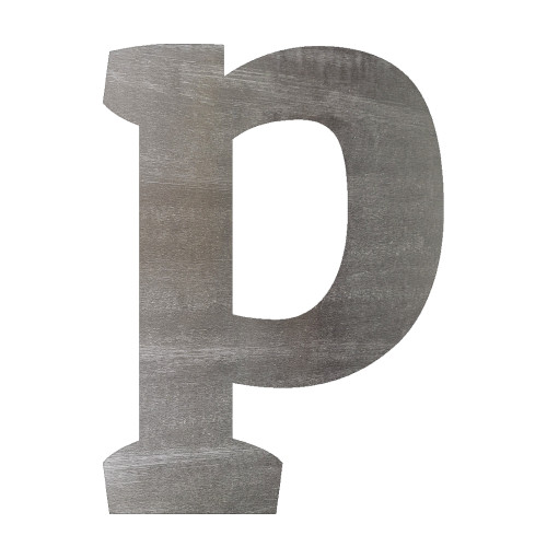 Lower Case P Steel Cutout Shape - Raw Metal Wall Art and Craft Supply