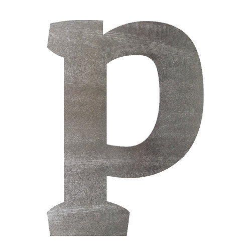 Lower Case P Steel Cutout Shape, Raw Metal Wall Art and Craft Supply