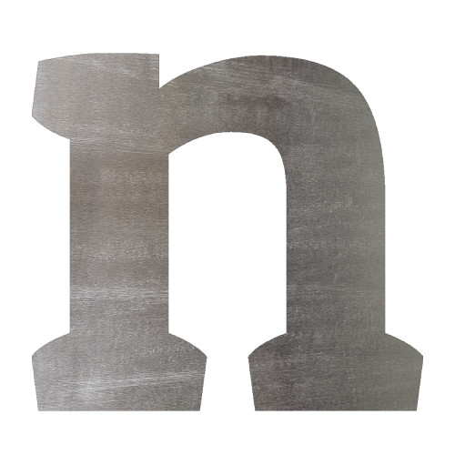 Lower Case N Steel Cutout Shape, Raw Metal Wall Art and Craft Supply