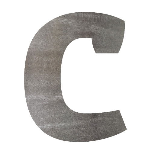Lower Case C Steel Cutout Shape, Raw Metal Wall Art and Craft Supply