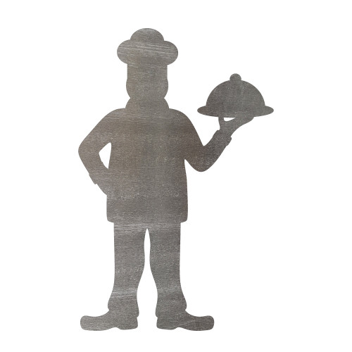 Chef Steel Cutout Shape - Raw Metal Wall Art and Craft Supply