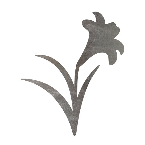 Easter Lily Steel Cutout Shape, Raw Metal Wall Art and Craft Supply
