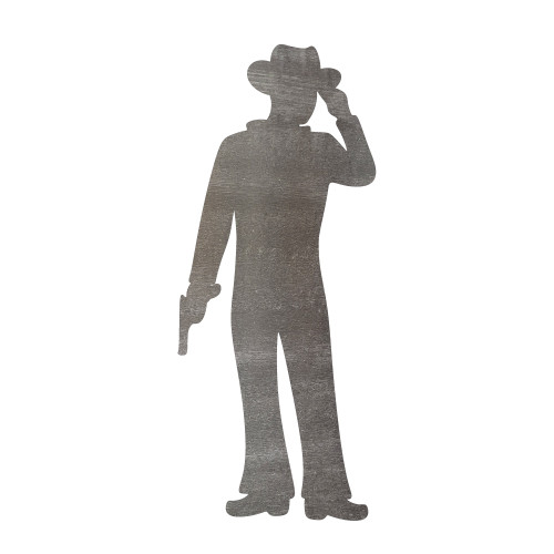 Cowboy Steel Cutout Shape - Raw Metal Wall Art and Craft Supply