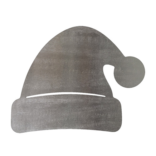 Santa Hat Steel Cutout Shape - Raw Metal Wall Art and Craft Supply