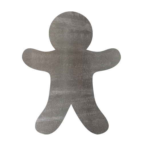 Gingerbread Man Outline Steel Cutout Shape - Raw Metal Wall Art and Craft Supply