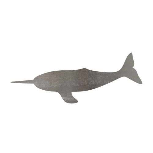 Narwhal Steel Cutout Shape - Raw Metal Wall Art and Craft Supply
