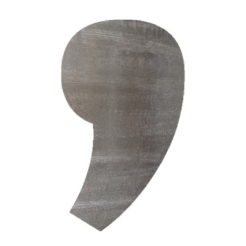 Comma Steel Cutout Shape - Raw Metal Wall Art and Craft Supply