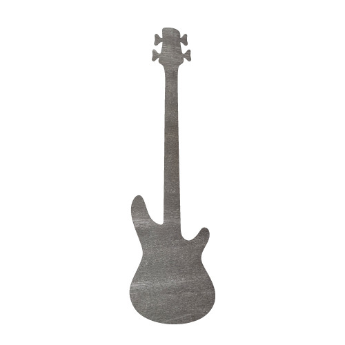 Bass Guitar Steel Cutout Shape, Raw Metal Wall Art and Craft Supply