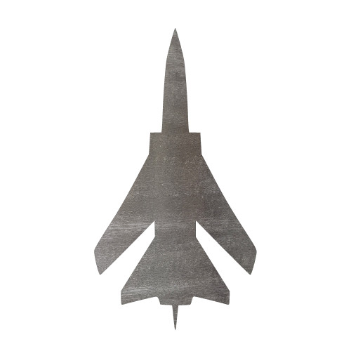 Jet Fighter 1 Steel Cutout Shape - Raw Metal Wall Art and Craft Supply