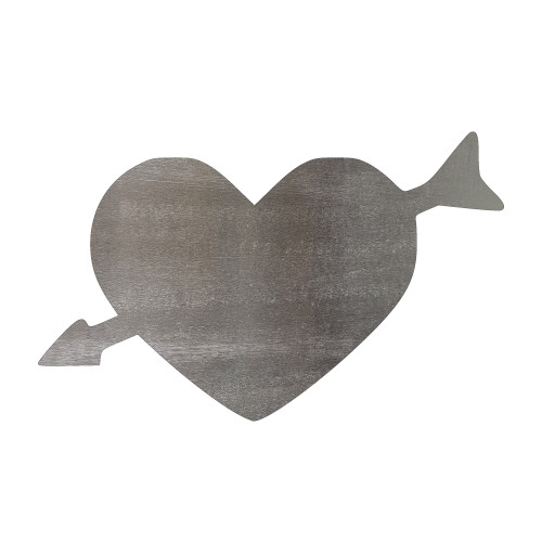 Heart With Arrow Steel Cutout Shape, Raw Metal Wall Art and Craft Supply