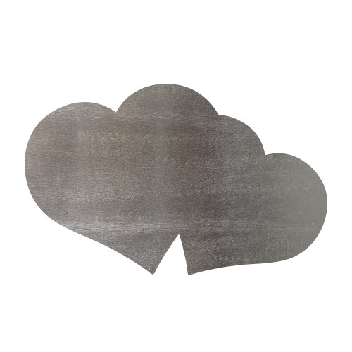 Double Heart 2 Steel Cutout Shape - Raw Metal Wall Art and Craft Supply