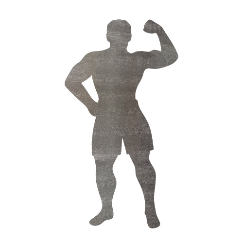 Muscle Man Steel Cutout Shape - Raw Metal Wall Art and Craft Supply