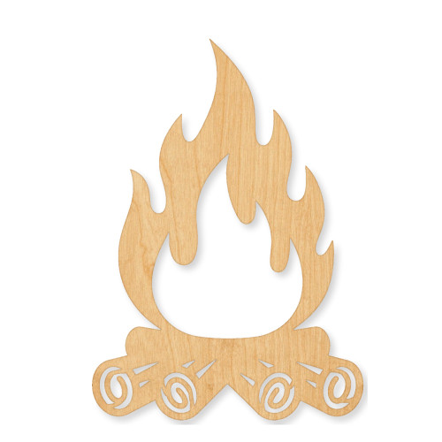 Campfire Flames Wood Cutout - Unfinished Baltic Birch Craft Shape