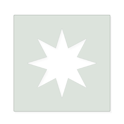 Eight Point Star Reusable Mylar Stencil, 10 mil Plastic Paint Stencil for Crafts and Decor