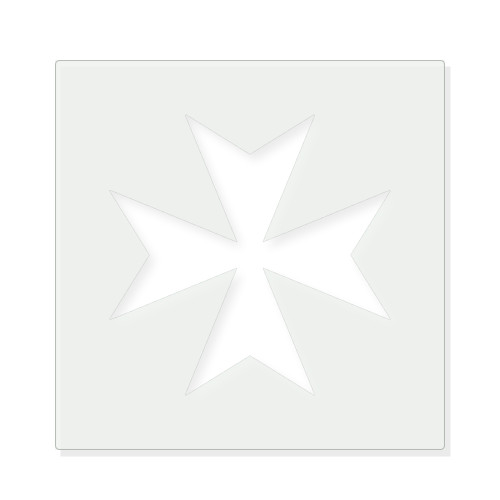 Maltese Cross Reusable Mylar Stencil - 10 mil Paint and Craft Stencil